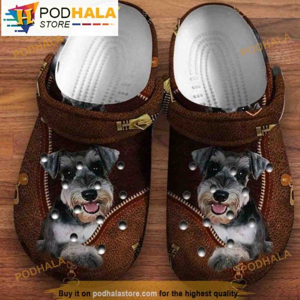 Cute Schnauzer Leather Dog Crocband 3D Crocs