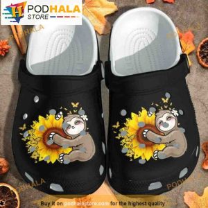 Cute Sloth Loves Sunflower Crocband 3D Crocs