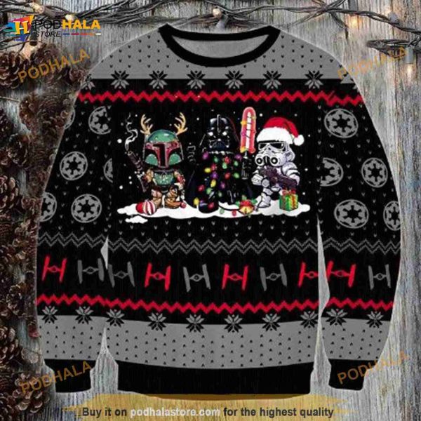 Cute Snow Star Wars Ugly Christmas Sweater