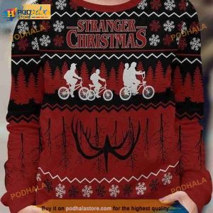 Cycling Friends Stranger Christmas Ugly Sweater