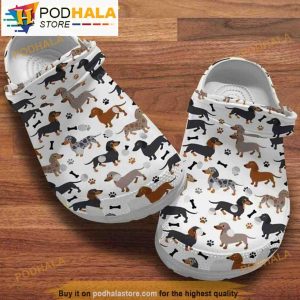 Dachshund Dog Bones Paw Crocband 3D Crocs