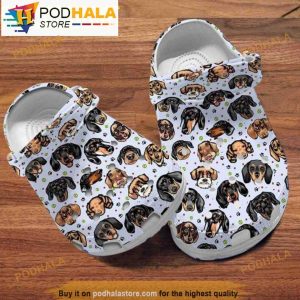 Dachshund Dogs Face Pattern Crocband 3D Crocs
