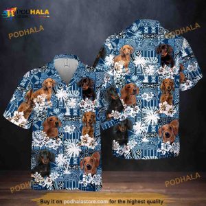 Dachshund Funny Hawaiian Shirt, Summer Dog Custom Funny Hawaiian Shirt,
