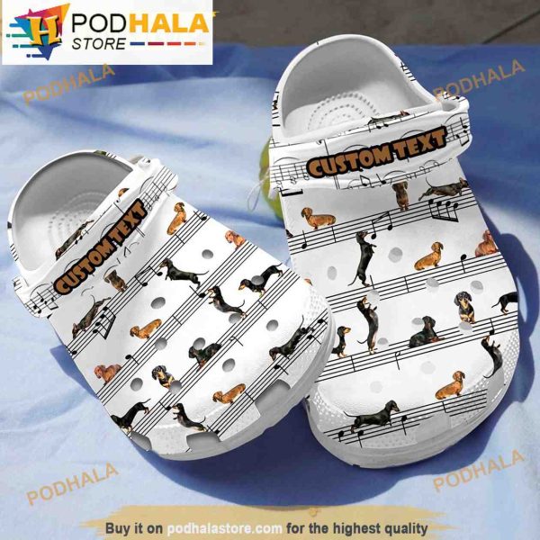 Dachshund Note Music Crocband 3D Crocs