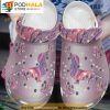 Dachshund Puppy Butterflies Pink Hologram Dog Crocband 3D Crocs