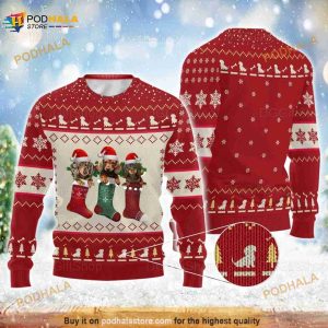 Dachshund in Stock 3D Funny Ugly Sweater, Funny Xmas Gift For Dachshund Lover