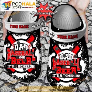 Dad Baseball And Beer Its A Homerun Crocband 3D Crocs Clog Shoes