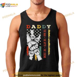 Daddy The Man The Myth The Legend Usa Flag Vintage Shirt 2
