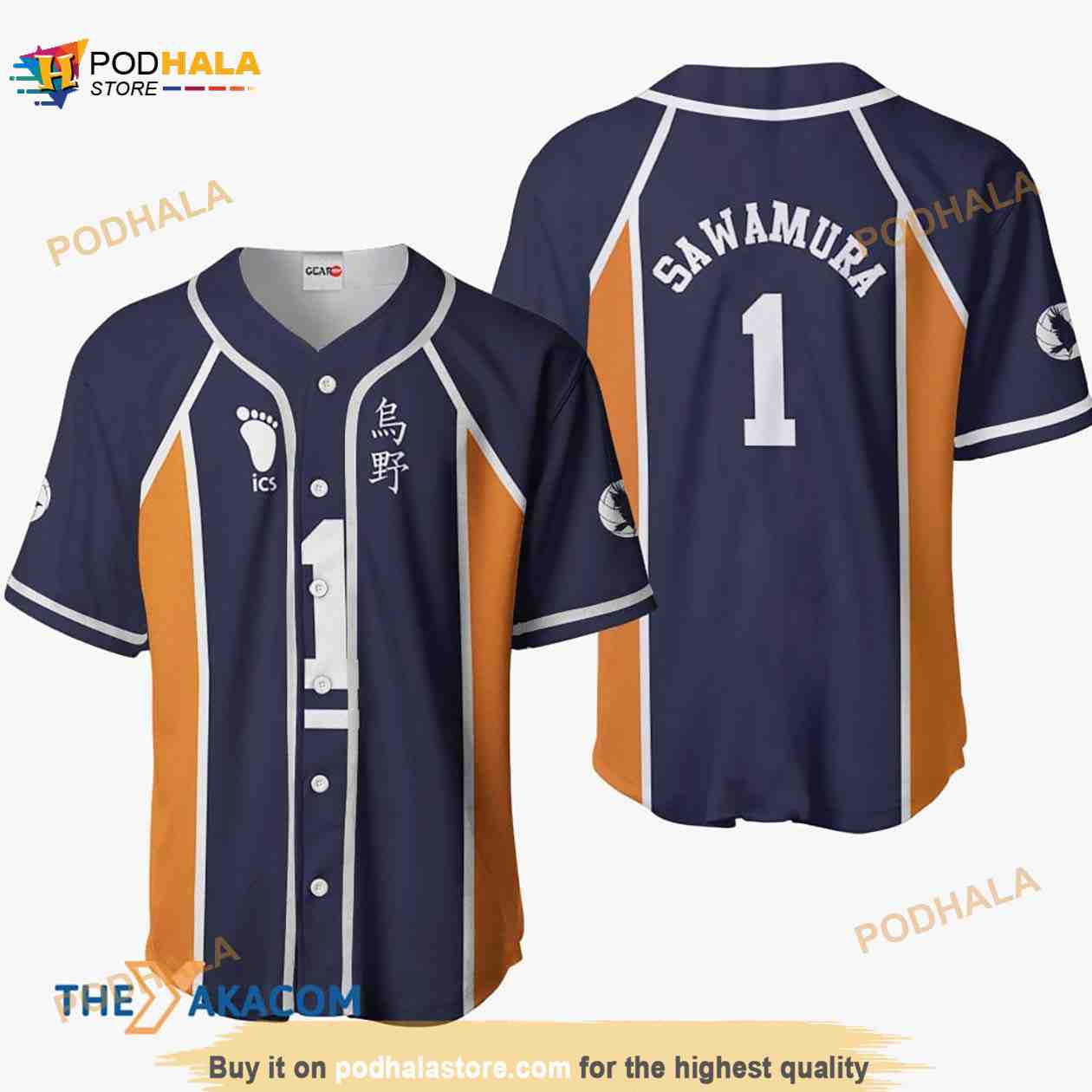 Shiratorizawa Haikyuu Anime Costume 3D Baseball Jersey Shirt