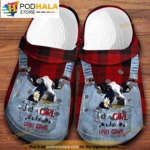 Dairy Cow Jean Pattern 3D Crocs, Funny Crocs