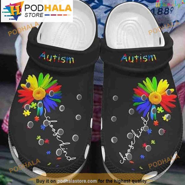 Daisy Flower Choose Kind Puzzle Pieces 3D Crocs, Funny Crocs
