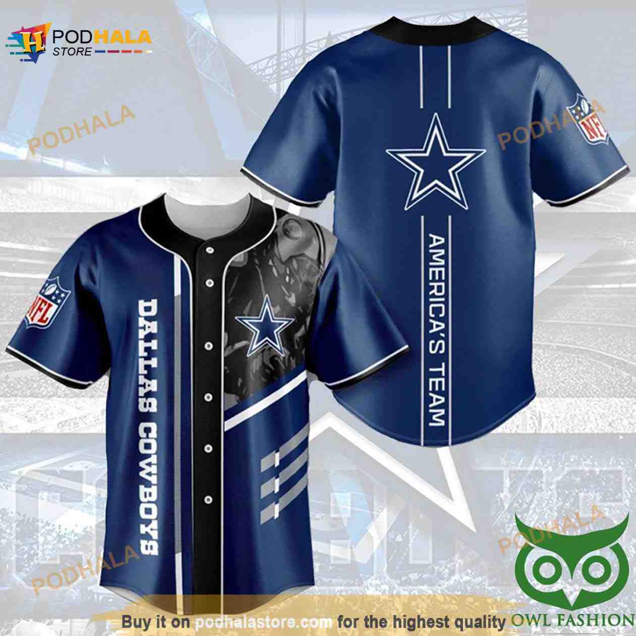 Dallas Cowboys Baseball Jersey Shirt