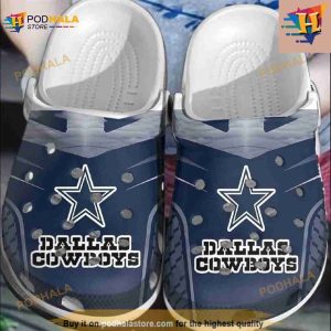 Dallas Cowboys Crocs Crocsband Clog Comfortable Water Shoes In Navy