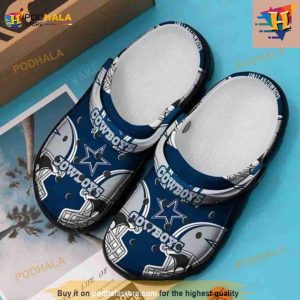 Dallas Cowboys Crocs Crocsband Clog Comfortable Water Shoes In Navy 3