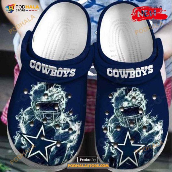 Dallas Cowboys For Gift Fan 2 Rubber Crocs Crocband Clogs Comfy Footwear