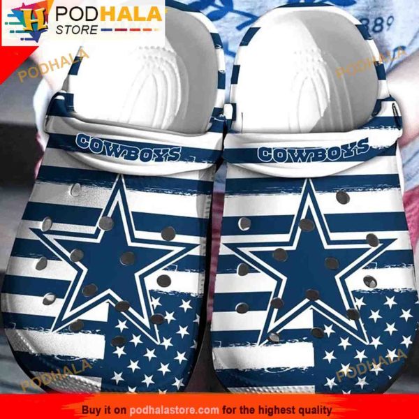 Dallas Cowboys Logo Pattern 3D Crocs Classic Clogs