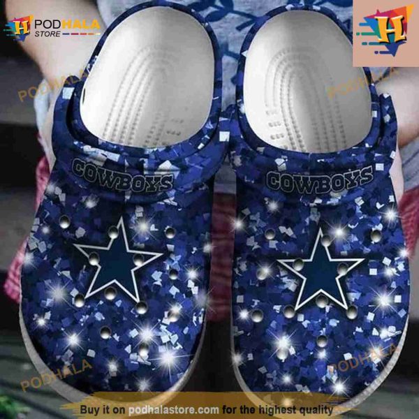 Dallas Cowboys Nfl Big Logo Teams Gift For Fans Rubber Crocs Crocband Clogs