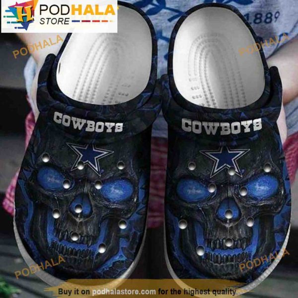 Dallas Cowboys Skull 3D Crocs Shoes