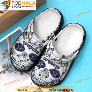 Dallas Cowboys Skull White 3D Crocs