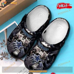 Dallas Cowboys Team Skull Rubber Crocs Crocband Clogs Comfy Footwear