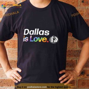 Dallas Mavericks Is Love City Pride Team Logo Shirt 3