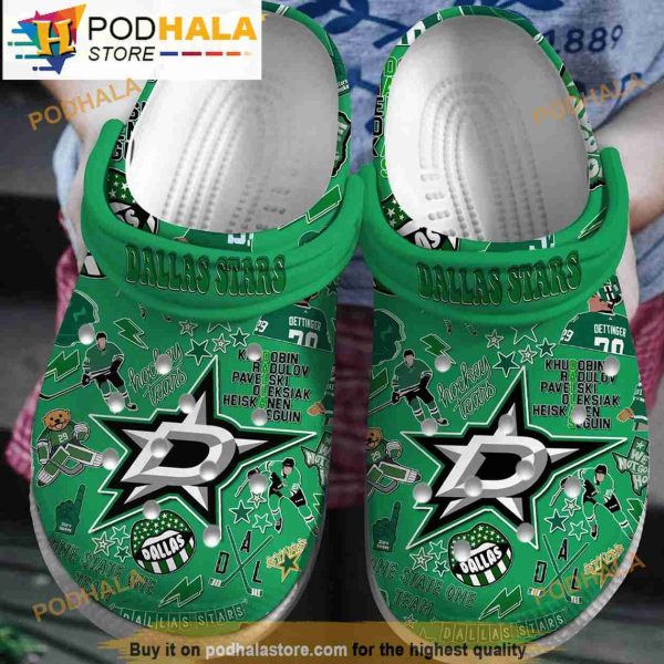 Dallas Stars Nhl 3D Crocs Slippers, Funny Crocs