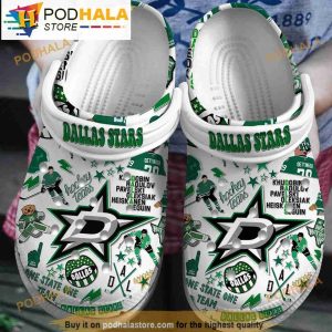Dallas Stars White Nhl 3D Crocs Clog Shoes, Funny Crocs