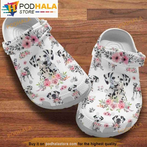 Dalmatian Puppy Floral International Dog 3D Crocs, Funny Crocs