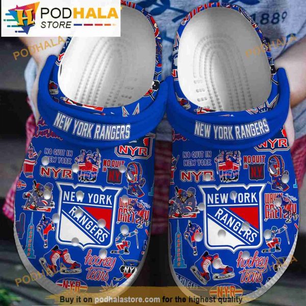 Dark Blue New York Ranges Nhl 3D Crocs Slipper, Funny Crocs
