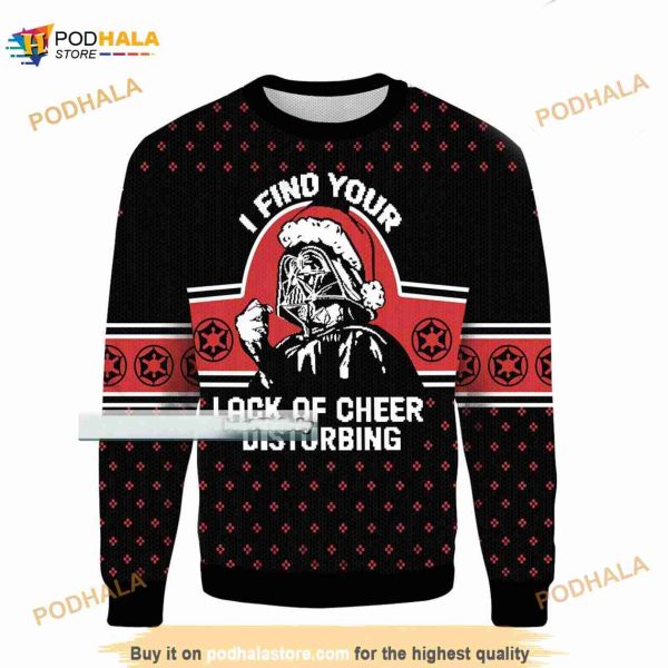 Darth Vader I Find Your Lack Of Cheer Disturbing Ugly Christmas Sweater