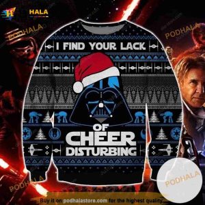 Darth Vaders I Find Your Lack Of Cheer Disturbing Ugly Knitted Christmas 3D Sweater