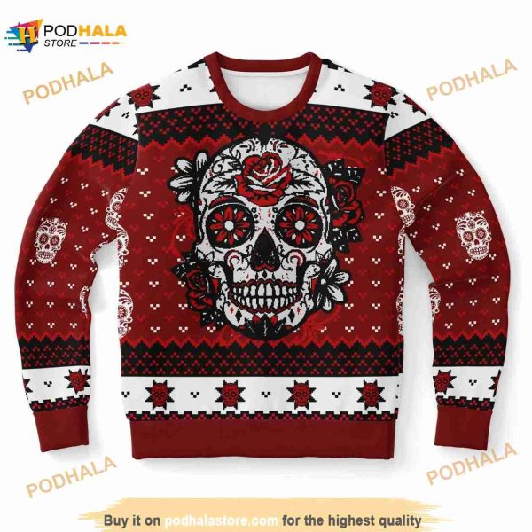 Day Of The Dead Red Ugly Christmas Sweater, Funny Xmas Gifts
