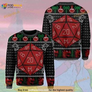 D&d Dice Woolen Sweater, Ugly Christmas Sweater