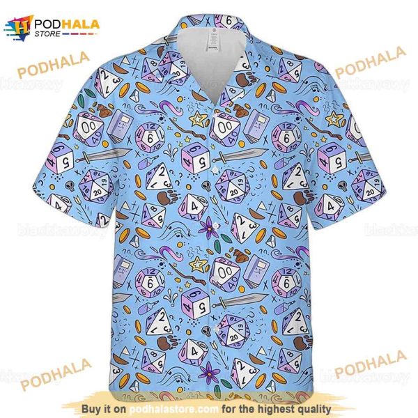 D&d Funny Hawaiian Shirt, Dnd Button Up Shirt, Dnd Hawaii Shirt, Dungeons And Dragons