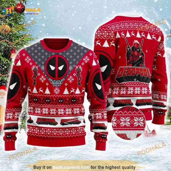 Deadpool Ugly Deadpool Holiday Sweater, Marvel Deadpool 3D Sweater
