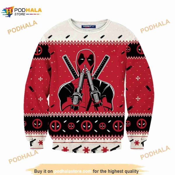 Deadpool Ugly Funny Deadpool Holiday Sweater, Marvel Deadpool 3D Sweater