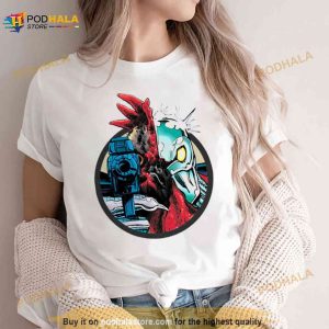 Deathsquawk Round Design Robot Chicken Shirt 3