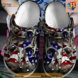 Deer Hunter America Flag Clog Crocs Clog Shoes