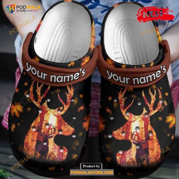 Deer Walking Through Forest Autumn Birthday Gift Crocs Clogs Shoes