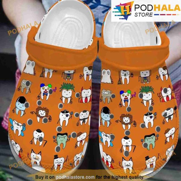 Dentist Teeths Cosplay 3D Crocs Halloween, Funny Crocs