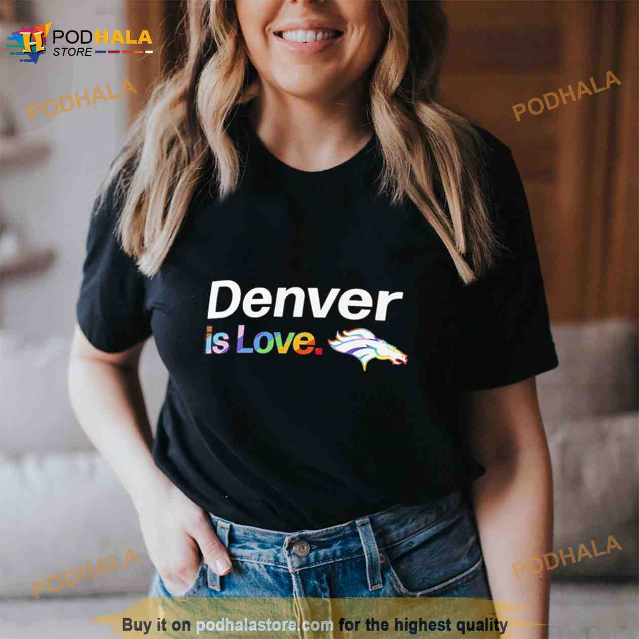 Denver Broncos Football Shirt Women's T-Shirt by Joe Hamilton