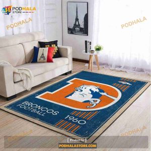 Denver Broncos NFL Team Logo Retro Style Nice Gift Home Decor Rectangle Area Rug