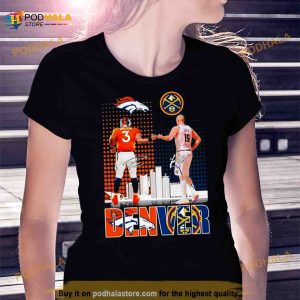 Denver City Skyline Russell Wilson Vs Nikola Jokic Signatures New Shirt 2