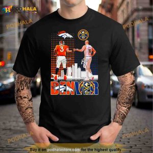 Denver City Skyline Russell Wilson Vs Nikola Jokic Signatures New Shirt 3