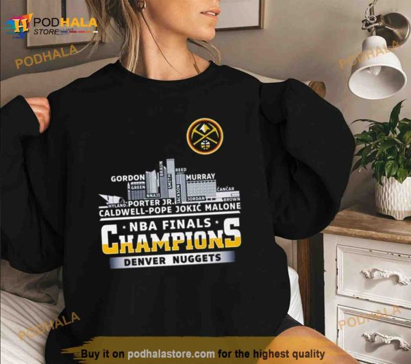Denver Nuggets Players Names Skyline 2023 NBA Finals Champions Shirt