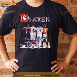 Denver Team Sports Cale Makar Nikola Jokic Kris Bryant And Russell Wilson Signatures 2023 Shirt 2