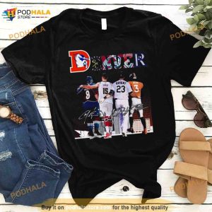 Denver Team Sports Cale Makar Nikola Jokic Kris Bryant And Russell Wilson Signatures 2023 Shirt 3
