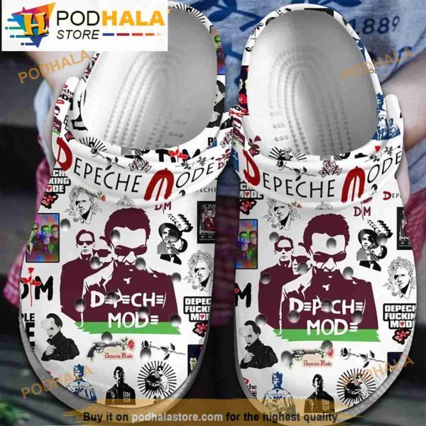 Depeche Mode Limited Edition White 3D Crocs, Funny Crocs