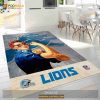 Detroit Lions NFL Area Rug Living Room Rug Christmas Gift Us Decor