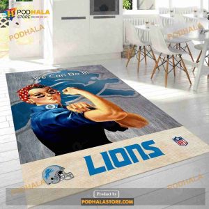 Detroit Lions NFL Area Rug Living Room Rug Christmas Gift Us Decor